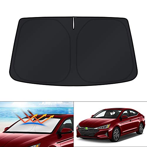 Image of KUST Windshield Sun Shade for Hyundai Elantra 2017 2018 2019 2020 Accessories Custom Fit Sunshade Foldable Sun Visor Protector Block UV Rays