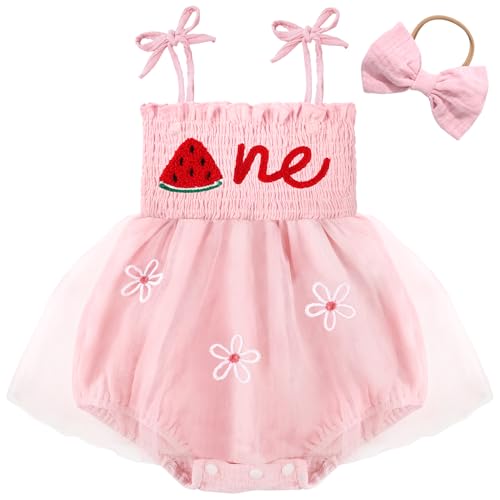 Hongteya Baby Girl 1St Birthday Outfit First Romper Tulle Dress Gifts
