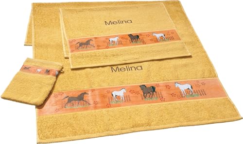 Erwin Müller Kinder-Handtuchset, Frottier-Set 3-TLG. mit Namen...