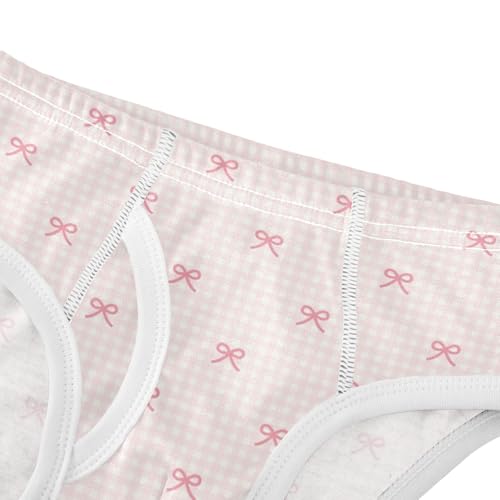 Boys' Exclusive Briefs Toddler Underwear 95% Combed Cotton Boxerbriefs 2T Checkered Pink Bow Pattern 104
