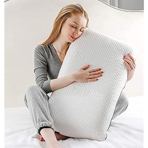 Alkamto Orthopaedic Pillow - Thermo-Regulating Cover with Extra Cotton Cover - Memory Foam Ergonomic Sleeping Pillow Neck Support Pillow - Neck Pillow Side Sleeper Cover