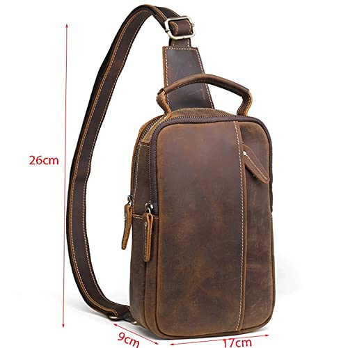 Messenger Bags Crazy Horse Leather Men's Strap Chest Day Pack Back Casual Messenger Bag Messenger Cowhide Shoulder Bag4