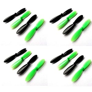 Mini 16x Stück (4X Set) Propeller Rotorblätter Blade NINETEC Spyforce 1 One Quadrocopter Copter Schwarz Grün Quadrocopter Blades 55mm Modellbau