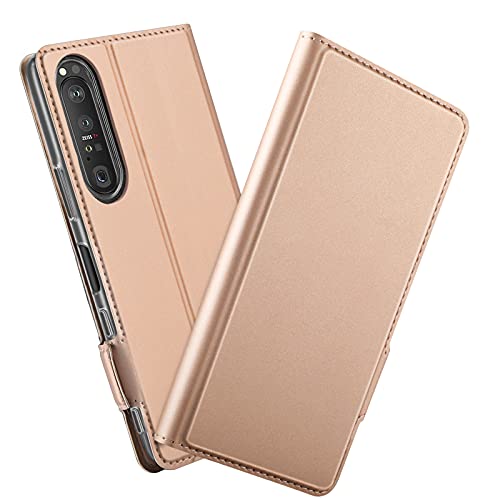 NUPO ソニー Xperia 10 III SO-52B / SOG04 ケース PUレザー素材 手帳型 カバー 全面保護 カード収納 SONY XPERIA 10 III 対応 (ローズゴールド)