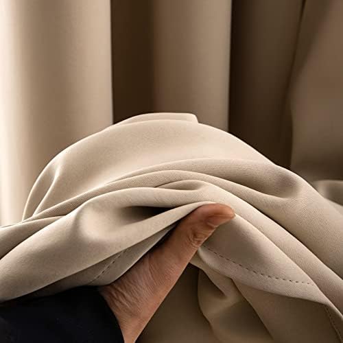MIULEE Blackout Curtain Very Soft Solid Thermal Insulated Ring Top Decorative Darkening Curtain with Grommets for Living Room Bedroom Nursery Room 2 pieces 46" Wide by 90" Drop 117 x 228 cm Cream