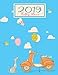 2019 Monthly Planner: A Year | 12 Month | Cute Dog With a Balloon & a Scooter Blue Cover | Monthly Calendar January 2019 to December 2019