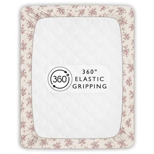 Image of Story@Home King Size Air Cotton Bedsheet 240 TC Fitted Sheet with 2 Pillow Covers, Soft & Durable Bed Sheet for King Bed (182 x 198 cm, Floral Print, Light Purple & White)