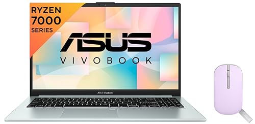 Image of ASUS Vivobook Go 15 (2023), AMD Ryzen 5 7520U, 15.6 inch (39.62 cm) FHD, (16GB RAM /512GB SSD), E1504FA-NJ543WS Marshmallow MD100 Mouse (Purple)