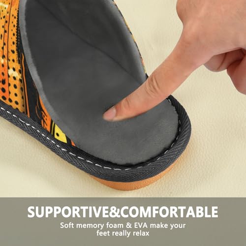 Slippers for Women Halloween Pumpkin Pattern Print Design_1 Soft Fuzzy Women's Slippers Indoor and Outdoor Shoes4