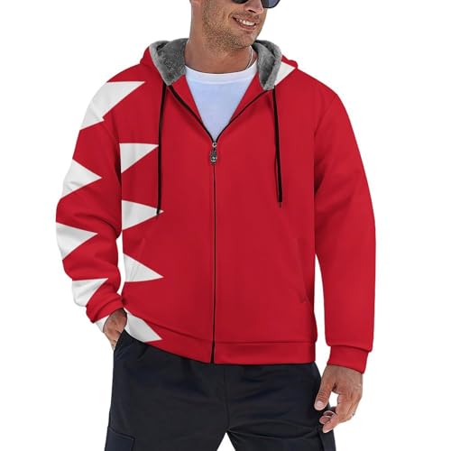 Chaqueta con capucha de Baréin forro polar grueso adicional contra el frío
