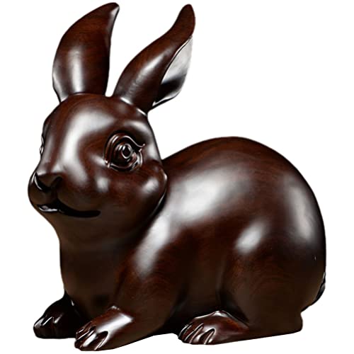 Beavorty Mini- Geschnitzte Hase Hase Feng Shui Hase Statue Chinesisches Sternzeichen Hase Figur Auto Armaturenbrett Tierdekor 2023 Einweihungsgeschenk Cover
