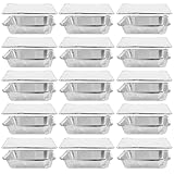 PAMINGONO 25 Stück Teiliges Aluminiumfolie-backblech Rechteckige Einweg-brotbackformen mit Deckel Hitzebeständige Aluminium-schalen für Catering Grillen Kochen Takeaway Meal Prep Vielseitig