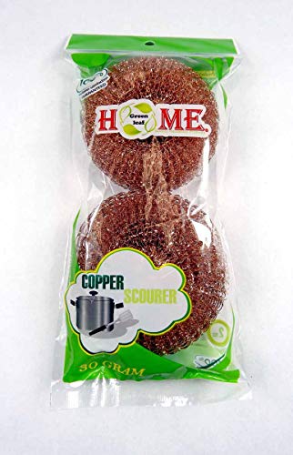 Uniware 2 Piece Heavy Duty Copper Scourer for Kitchen Use (30g)