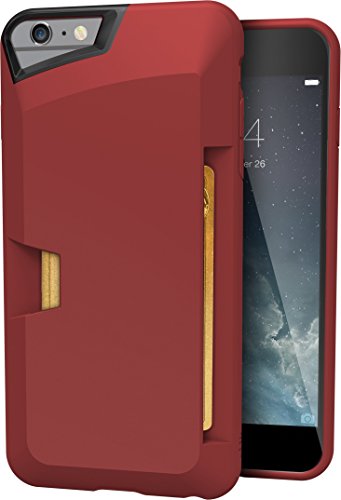 Smartish iPhone 6 Plus/6s Plus Wallet Case - Wallet Slayer Vol. 1 [Slim + Protective] Credit Card Holder for Apple iPhone 6s Plus/6 Plus (Silk) - Red Rouge