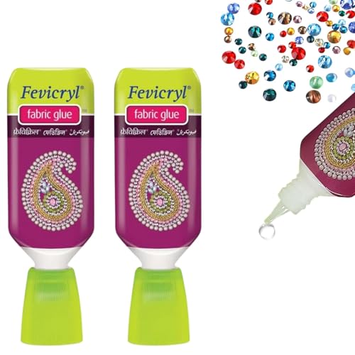 Image of Fevicryl No-Stitch Fabric Glue - 30g x 2 | Quick-Dry, Washable Fabric Adhesive for DIY, Crafts, Embellishments & Repairs