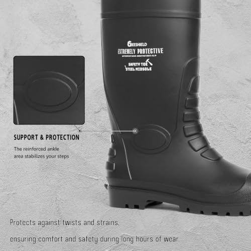 Image of PVC Rain Boots for Men And Women - Waterproof Slip-Resistant Rubber Work Boots, Seamless Durable Tall Knee Boots for Agriculture, Gardening, Fishing, Industrial & Outdoor Work