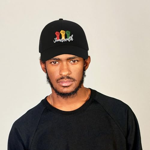 Image of Juneteenth Decorations Black Trucker Hats for Men Women Freedom Day Hat Celebrate 1865 Black History Baseball Cap