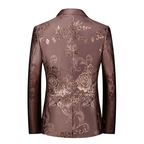 Mens Button Notched Lapel Dress Jacket Floral Slim Fit Stylish Blazer Party Wedding Prom Suit Jackets3