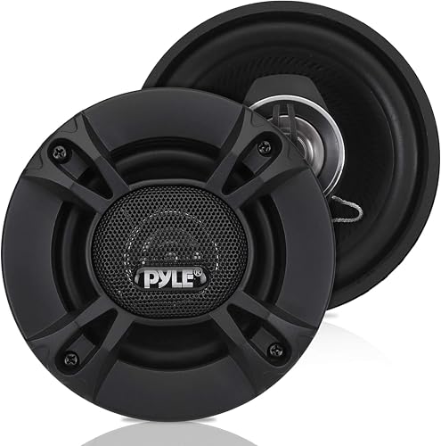 Pyle 2-Wege Lautsprecher Auto 10cm (4') – Autolautsprecher 240W, Auto Boxen 4 Ω Impedanz, 1/2' Neodym Hochtöner, 4,6cm (1,81') Einbautiefe, ASV Spule, Poly Injection Membran – Einbaulautsprecher Paar