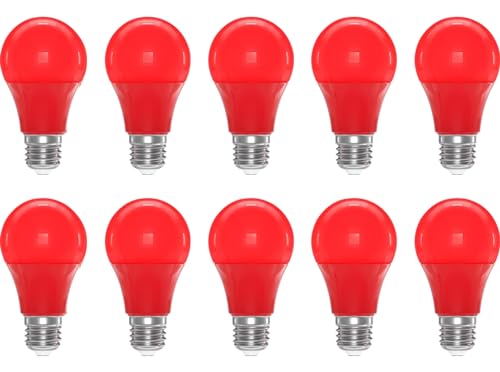 ZFQ Red E27 LED Light Bulb A60 Edison Screw Bulb,3W A60 Coloured Lighting Bulbs E27 Red Filament Lamp