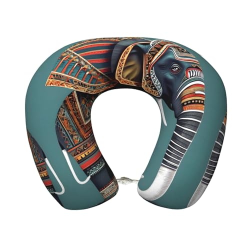 Almohada de viaje con patrón de elefante azteca miniatura 1