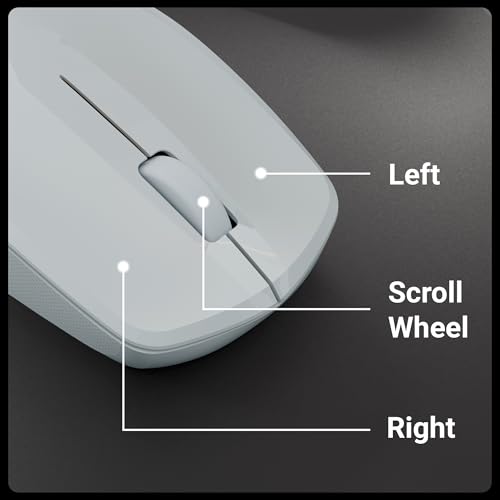Image of ZEBRONICS Wireless Mouse, 2.4GHz, 3200 DPI, 3 Buttons, Comfortable & Ergonomic, USB Nano Receiver, Power-Saving Mode, Works on Most Surfaces, for Mac | Laptop | Computer (Freego, Grey)