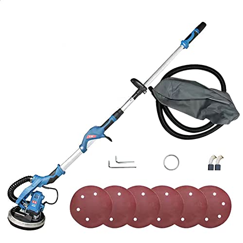 Gipsplaatschuurmachine, opvouwbare telescopische wandschuurmachine 1050W, 600-2600rpm Snelheid 6 Instelbare snelheid 6… - Afbeelding 3