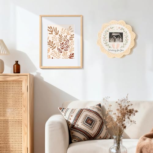 Image of 4 Sets Wood Embroidery Hoop Frame 8 Inch Embroidery Display Frame Large Round Wooden Embroidery Frame for Finished Cross Stitch Hoop Frame DIY Decor Sewing Ornaments