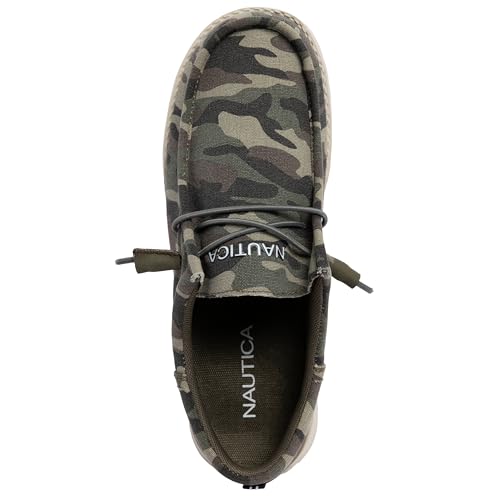 Image of Nautica Men's Comfort Loafers, Slip-On Boat Shoe, Lightweight Casual Stretch Sneaker-Rushford