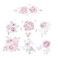 7 Sheets Flower Heat Transfer Stickers Flower Iron on Decals Thermal Transfer Stickers Floral Heat Transfer Vinyl Spring Iron on Appliques Flower Appliques Patch Plaque The Pet