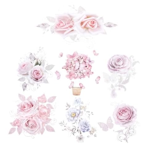 STOBOK Flower Heat Transfer Stickers Cover