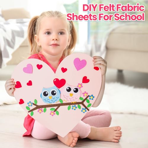 Image of Reginary 120 Pcs 8 x 8 Inch Felt Sheets Bulk for Craft 40 Assorted Color