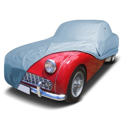Image of iCarCover Premium Car Cover for 1955-1968 Triumph TR3, TR4, TR5, TR250 Heavy Duty Waterproof All-Weather Automobiles Custom Fit Indoor Outdoor UV Snow Protection Covers with Straps and Bag