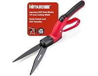 Kimura® Pro Grass Shears - Premium Lawn Shears with 360° Rotating Head, Japanese SK5 Steel Blades, Lightweight, Ergonomic TPR Coated Handles, Ideal Garden Shears for Edging and Trimming - 390mm