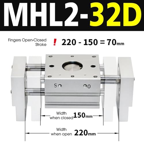 Pince pneumatique MHL2-32D double effet type T 10D 20D - 3