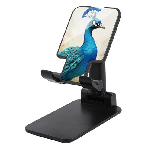 Support de téléphone bureau paon bleu pour vos appels vidéo de travail