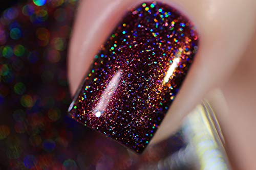 Image of ILNP Bardot - Deep Mahogany Red Holographic Nail Polish