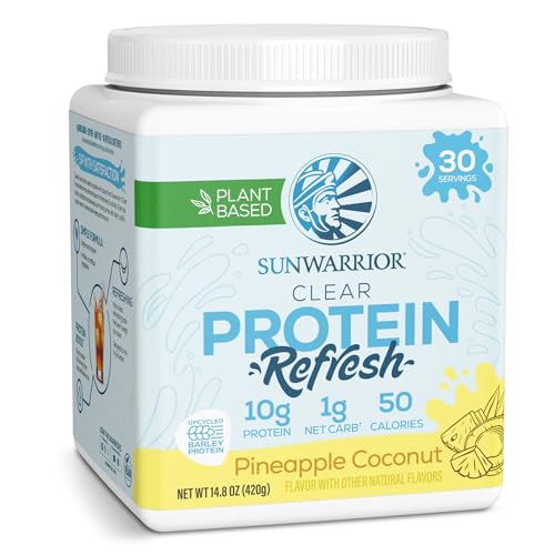 Sunwarrior Protein Water Mix Vegan Plant-Based Protein and Hydration Powder 10g Protein Drink Pineapple Coconut Flavored 420g Tub (30 SRV) Protein Refresh