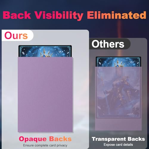 Image of 200 Pack Card Sleeves, Matte Dual Trading Card Sleeves with Opaque Back & Smooth Shuffle, Tear Resistant Card Protectors for MTG, TCG and Game Cards (Orchid Purple)