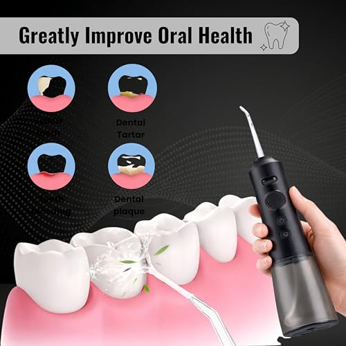 Image of Water Flosser Cordless for Teeth, Portable Oral Irrigator, Cordless Water Dental Flosser Teeth Cleaner, IPX5 Waterproof Teeth Cleaner with 300ml Detachable Water Tank (003)