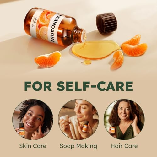 Image of 100% Pure Mandarin Oil - 0.34 Fl Oz Mandarin Essential Oil for Hair, Skin, Diffuser, Aromatherapy & DIY Soap Making Scent