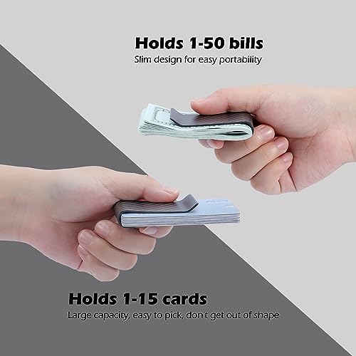 Image of Travelambo Carbon Fiber Money Clip Front Pocket Wallet Minimalist Wallet Slim Wallet Credit Card Holder