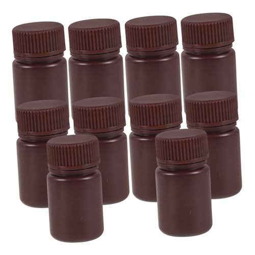 MUSISALY 10 Pack Bottles 30ml Refillable Sample Bottles Cap Uv-protected Acid Alkali Resistant Plastic Lab Storage