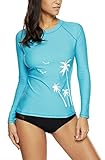 V FOR CITY Frauen Schwimmshirt Langarm UV Shirt Surfshirts Rash Guard Badeshirt UPF 50+ L