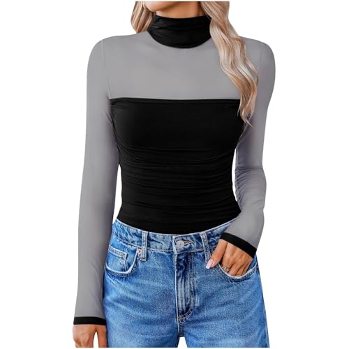 Body gainant manches longues en maille : t-shirt col roulé silhouette sculptée