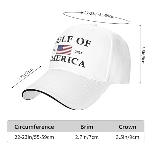 Gulf of America 2025 Baseball Cap White for Men & Women