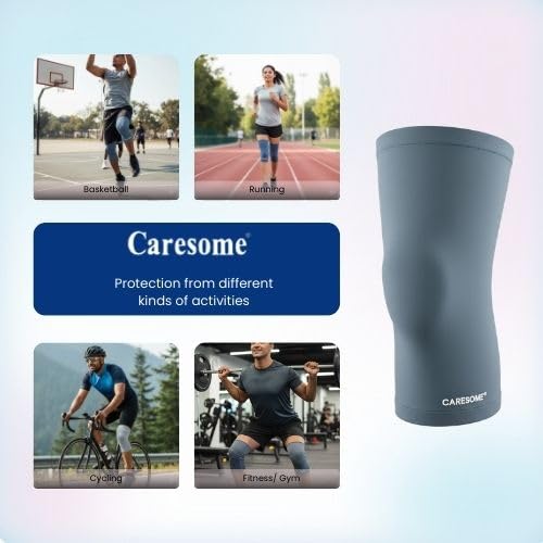 Image of Ortho Cotton Knee Support, Knee Caps, Brace For Pain Relief Products, Pad Leg Sleeves, Gym Squats Belt Support For Men and Women - Grey - L
