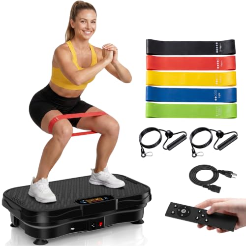 Furaso Vibration Plate Exercise Machine Bluetooth Vibration Plate for Lymphatic Drainage Weight Loss 200 Speed Level 450 Lbs Capacity Vibrating Platform Workout Equipment for Home Women Men Black