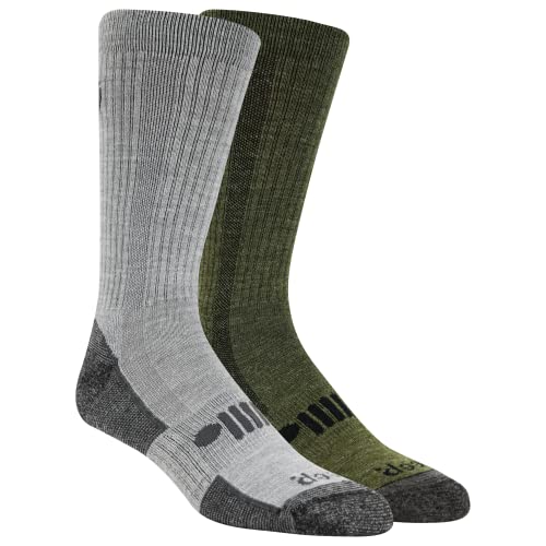 Jeep Men's Wool Blend Trail Crew Socks-2 Pair Pack-Breathable, Cushioned Comfort