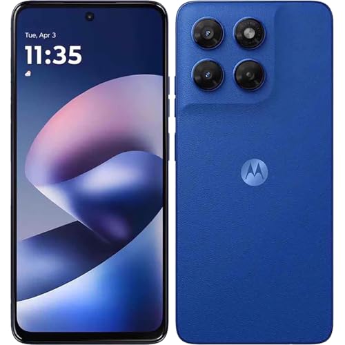 Motorola Moto G37 Dual-SIM 128 Go ROM + 4 Go de RAM (GSM uniquement) Smartphone 5G débloqué en usine (Pantone Nautical Blue) – Version internationale
